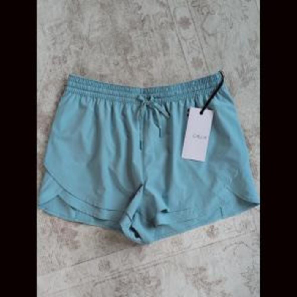 Calia Women’s Patina Blue High Rise Step Up Shorts, Size Small